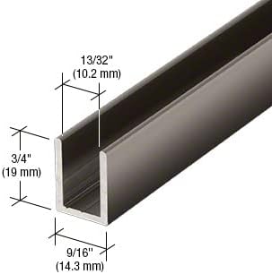 Brixwell SDCD38GM-CCP12-XCP5 Gun Metal 3/8" Fixed Panel Shower Door Deep