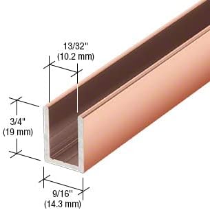 Brixwell SDCD38PC0-CCP12 Polished Copper 3/8" Fixed Panel Shower Door Deep
