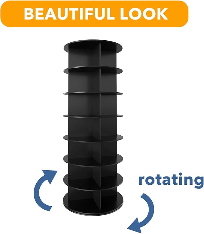 SpaceAid 7 Tier Rotating Shoe Rack Tower, Spinning Shoe Display Lazy Susan