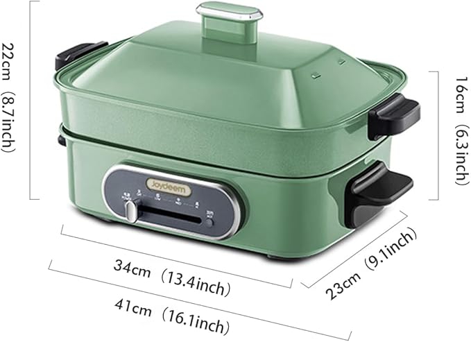 Joydeem 3-in-1 Electric Hot Pot, Non-stick Ceramic Oil Coating, UL Listed