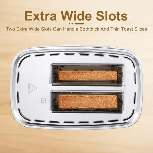 Smart Touch Screen Toaster 2 Slice, KETIAN Automatic Digital Stainless Steel