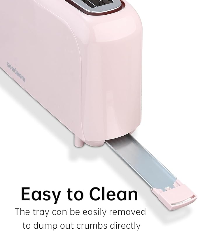 SEEDEEM 2 Slice Slim Toaster, Single 10" Long Slot Toaster Fits Bagels &
