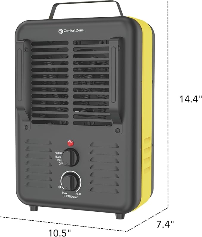 Comfort Zone 1, 500-Watt Milkhouse Style Electric Portable Utility Heater
