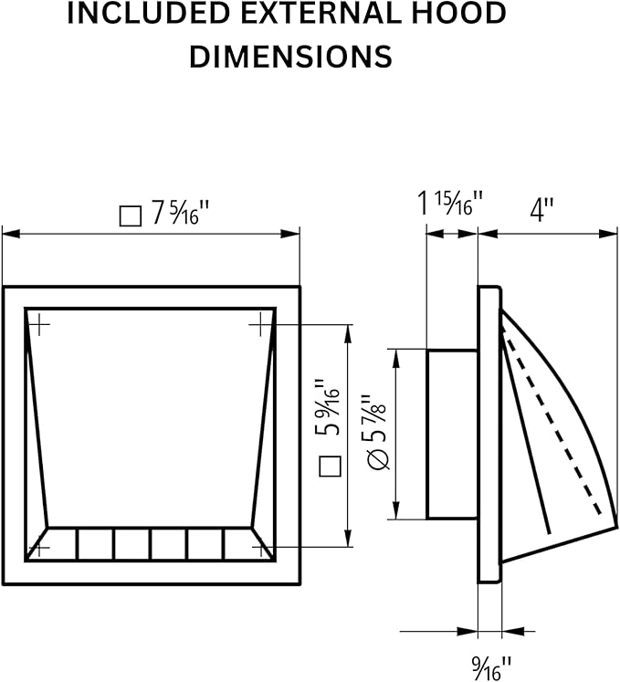 VENTS-US GK 150 MA-MV KIT – Easy to Install 6" Through The Wall Exhaust Fan