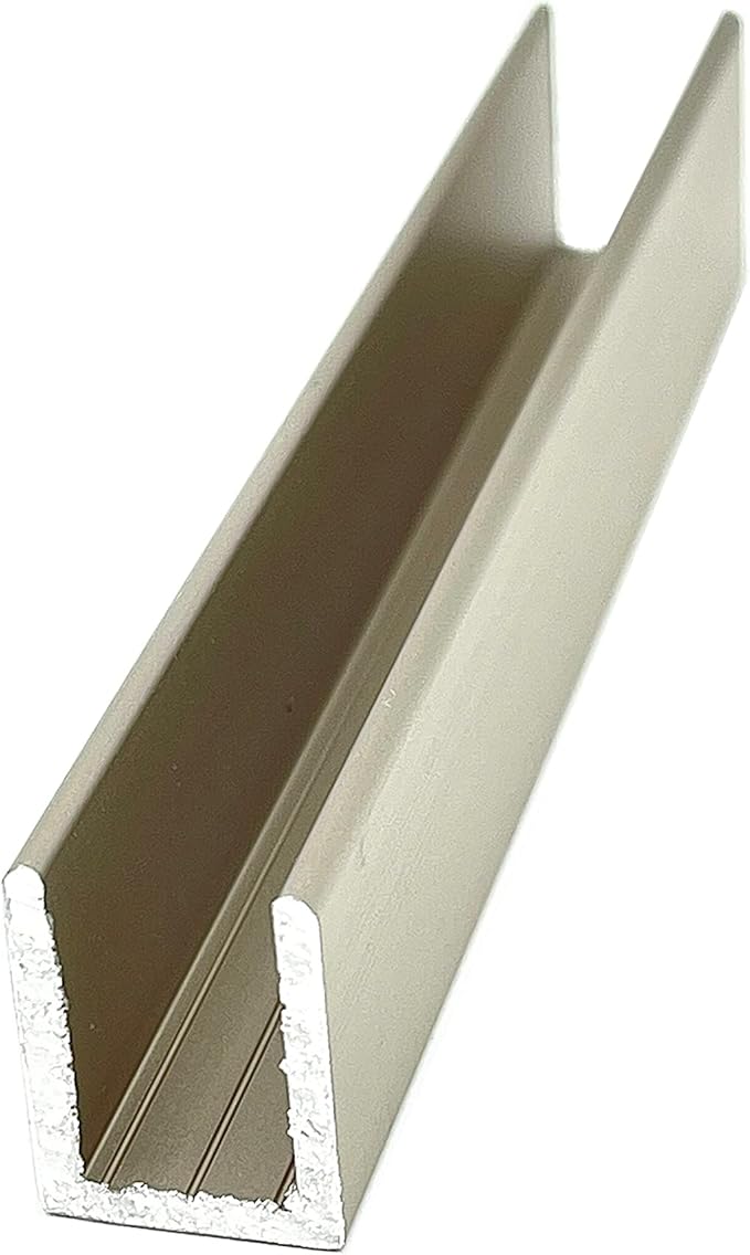 Brixwell SDCD38SN-CCP48 Satin Nickel 3/8" Fixed Panel Shower Door Deep U-Channel