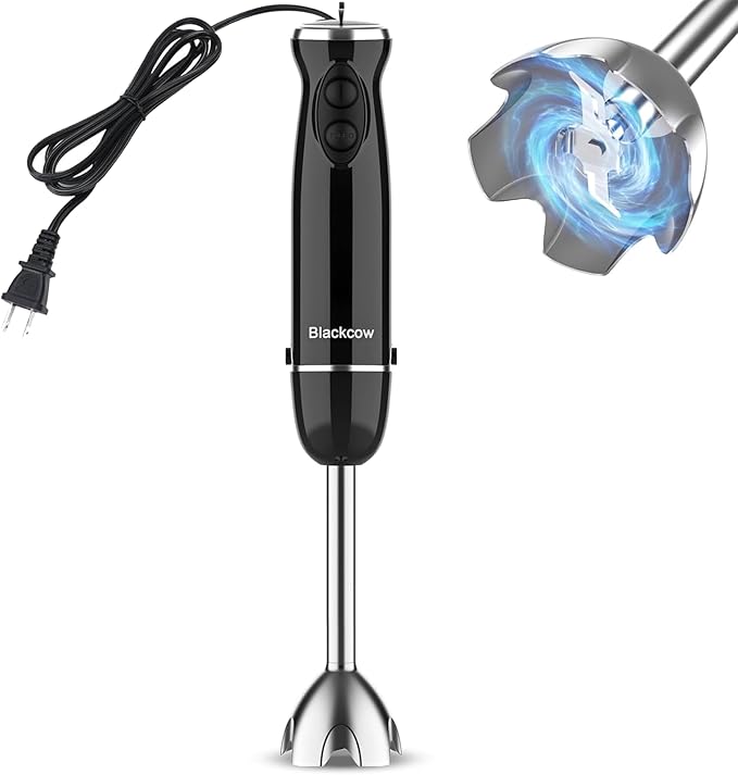 Blackcow Immersion Blender Handheld, 500W Electric Hand Blender, Electric Hand