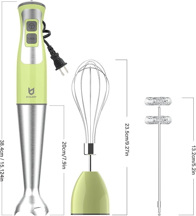 Immersion Hand Blender, UTALENT 3-in-1 8-Speed Stick Blender