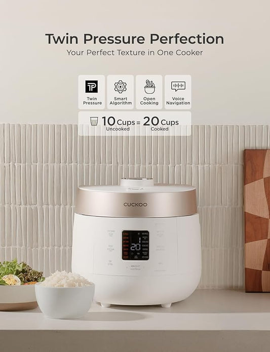 CUCKOO Twin Pressure Rice Cooker 10-Cup Uncooked / 20-Cup Cooked