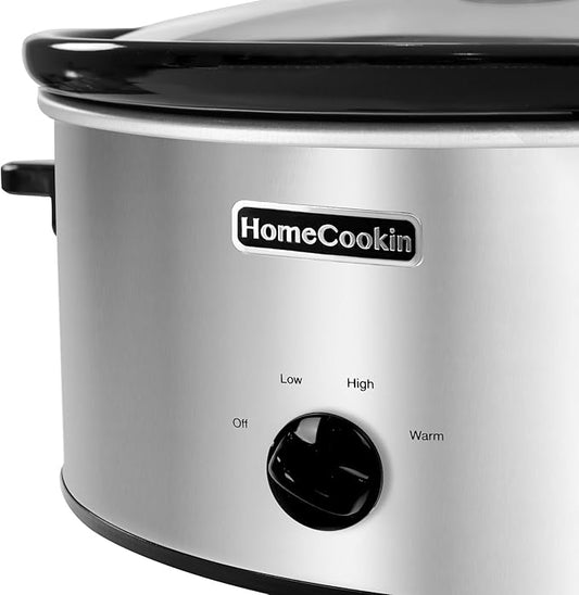 HOMECOOKIN 7 Quart Slow Cooker Oval Manual Pot Food Warmer