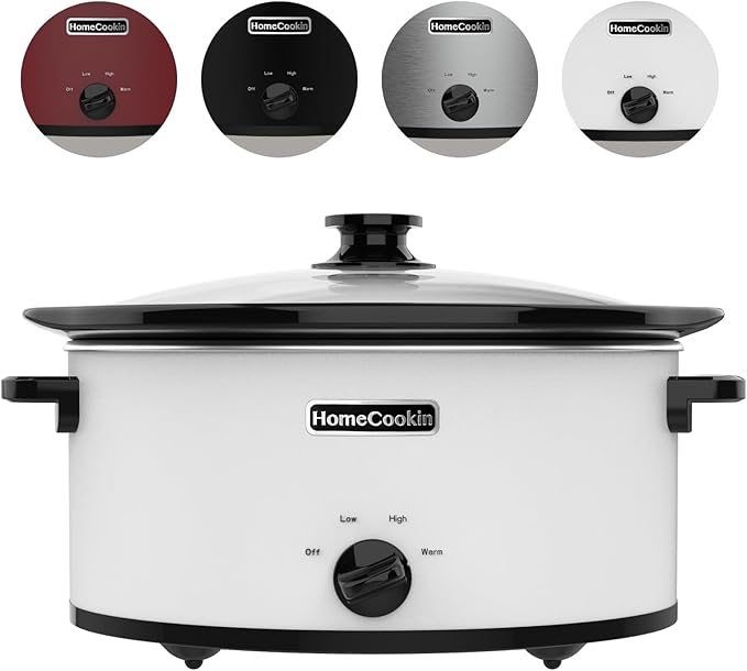 HOMECOOKIN 6 Quart Slow Cooker Oval Manual Pot Food Warmer