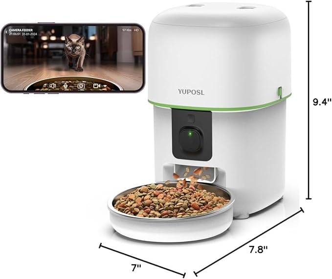 Automatic Cat Feeder with Camera - 5G WiFi Auto Cat Food Dispenser