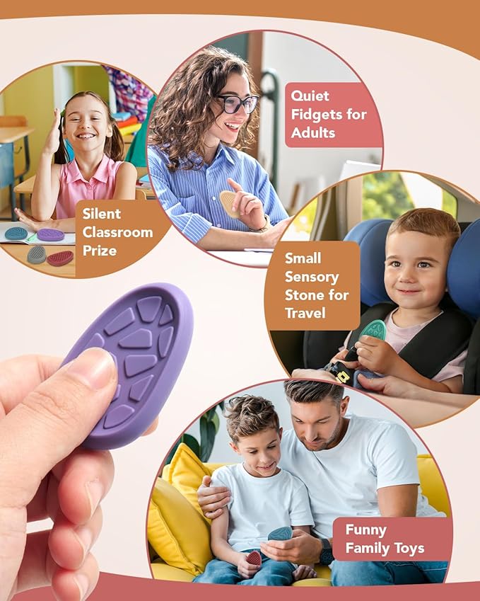 Fidget Toys Adults Sensory Stone: 24 Pack Texture Worry Stone