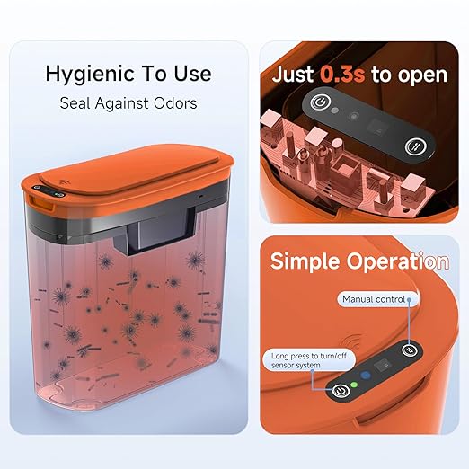 TIPGO Automatic Motion Sensor Bathroom Trash Can