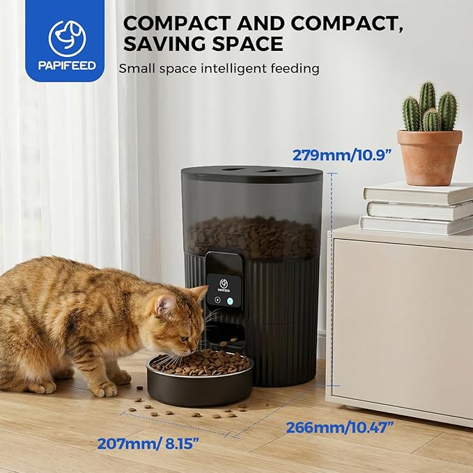 PAPIFEED Automatic Cat Feeder 3.5L/15 Cup ,WiFi Pet Feeder