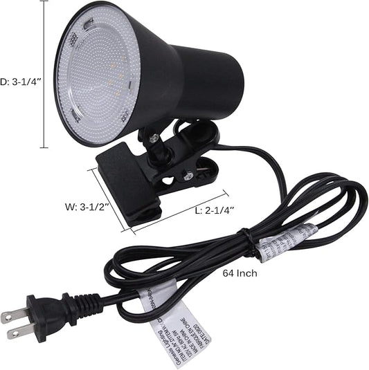 LED Clip-on Desk Lamp, 360° Adjustable Clamp Desk Light with Switch, 5W 280LM 4000K Cool White Small Table Light Plug-in for Home Office, Study, Dorm, ETL Listed