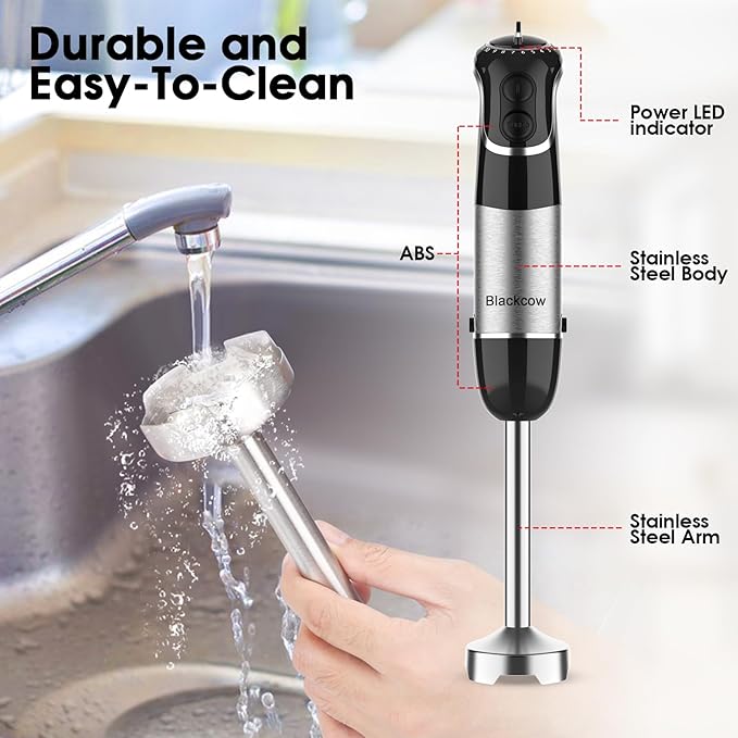 Blackcow Corded Immersion Blender Handheld