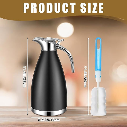 Uiifan 2 Pcs 68 oz Thermal Coffee Carafe Insulated Stainless Steel Coffee Carafe