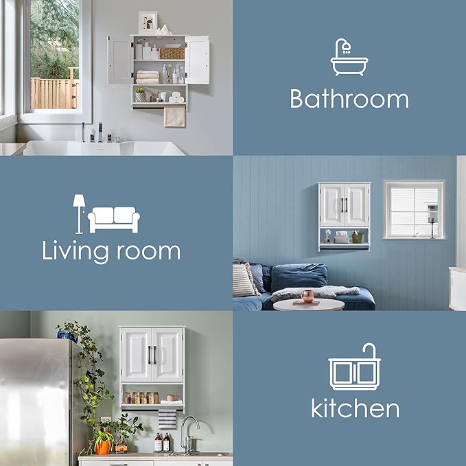 Wall Mounted Bathroom Cabinet, Farmhouse Medicine Cabinet