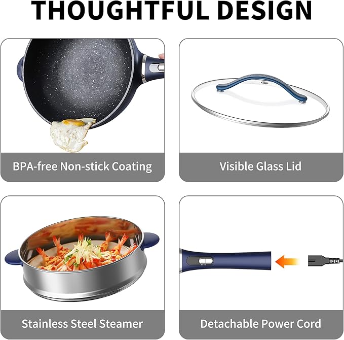 3-Quart Electric Hot Pot & wok Nonstick