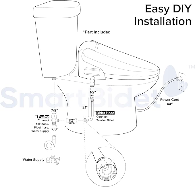 SmartBidet® SB-1000WE Electric Smart Bidet Toilet Seat
