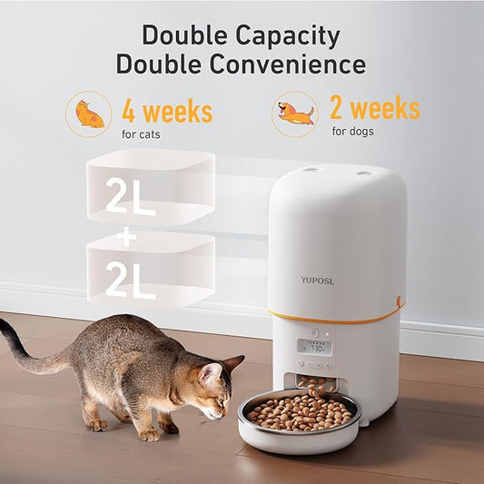 Automatic Cat Feeder - 4L Timed Auto Pet Feeder