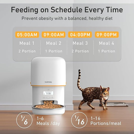 Automatic Cat Feeders - 3L Cat Food Dispenser Easy to Use