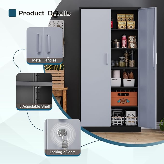 MIIIKO Metal Storage Cabinet