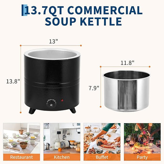 13.7QT Commercial Grade Soup Warmer Kettle