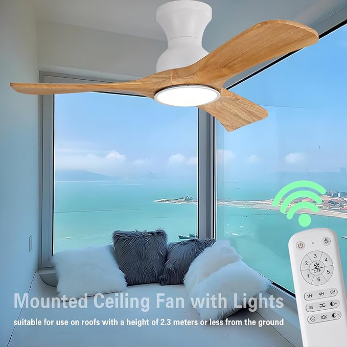 Gaizw Ceiling Fans with Lights, 36 inch Ceiling Fan with Remote Control