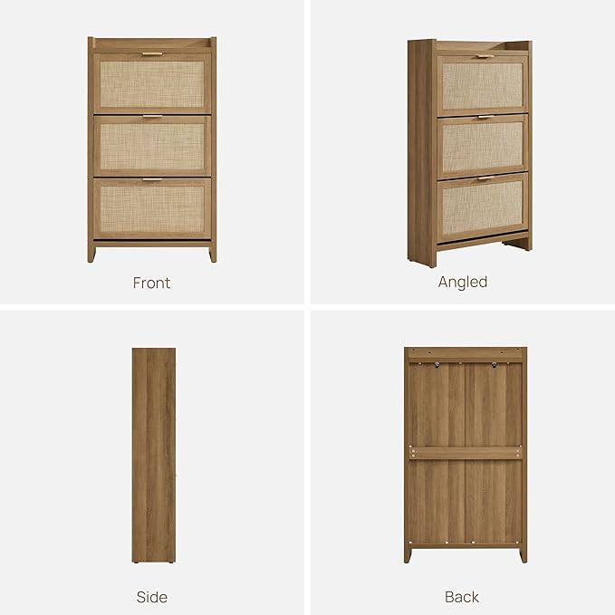 SICOTAS Rattan Shoe Storage Cabinet