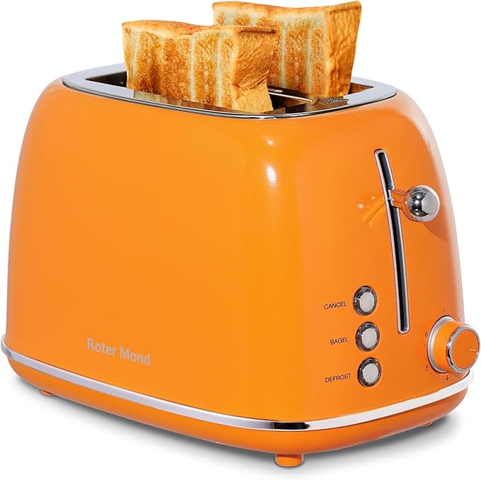 Roter Mond 2 Slice Toaster Retro Stainless Steel