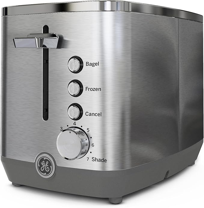 GE 2 Slice Stainless Steel Toaster, Extra Wide Slots