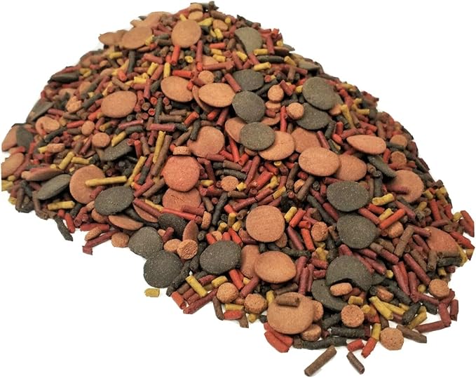 Aquatic Foods Inc. Gourmet Blend of 8-Type Carnivore Blend of Sinking Wafers, 1/8" x 7/16" Sinking Sticks, Sinking Pellets for All Teopical Fish GB-120-1/4-lb