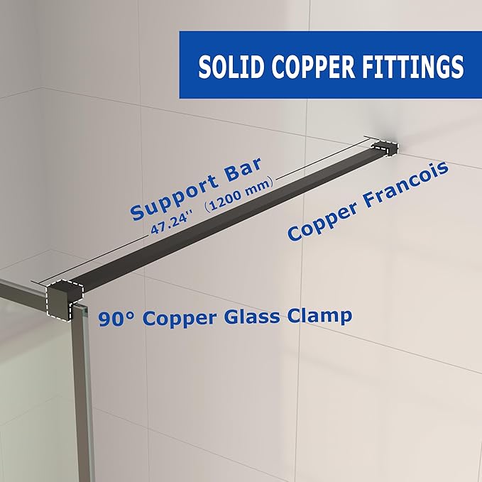 Mainzel 30" W x 76" H Fixed Shower Glass Panel, Frameless 3/8" ANSl Tempered