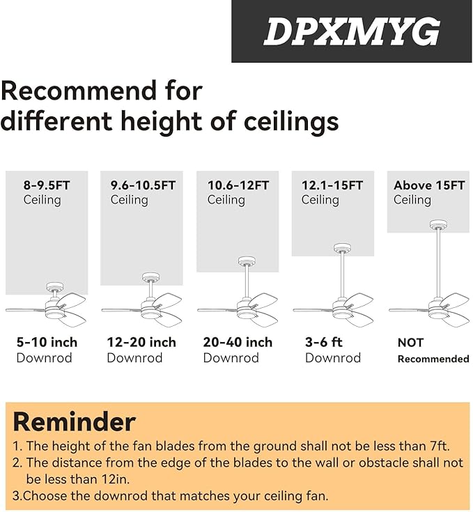 DPXMYG 48 inch Ceiling Fan Downrod