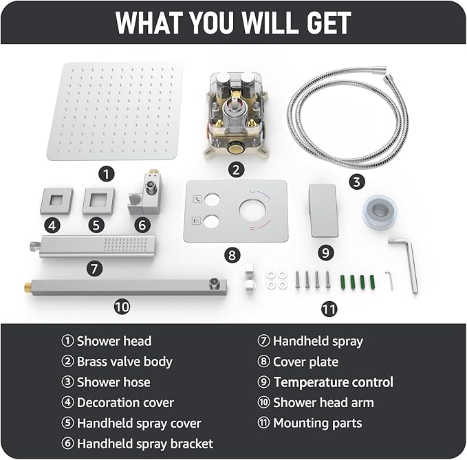 Iriber Chrome Shower System Wall Mount