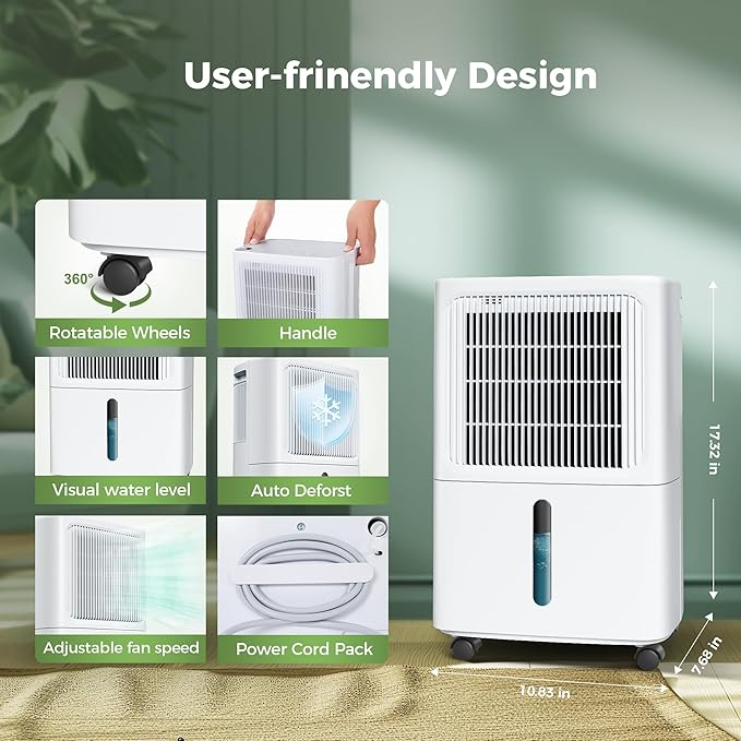 2, 500 Sq.Ft Dehumidifier for Basement