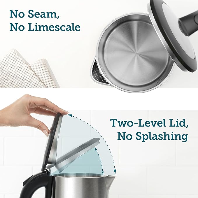 Cosori Electric Kettle, No Plastic Inner Lid, Filter & Spout, Stainless Steel