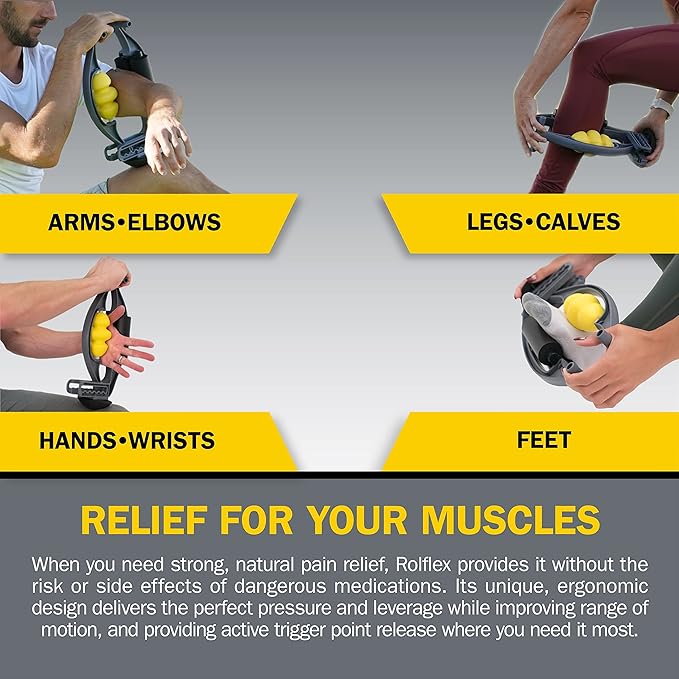 Rolflex Arm & Leg Massager Roller – Muscle Roller to Address Golfer’s Elbow