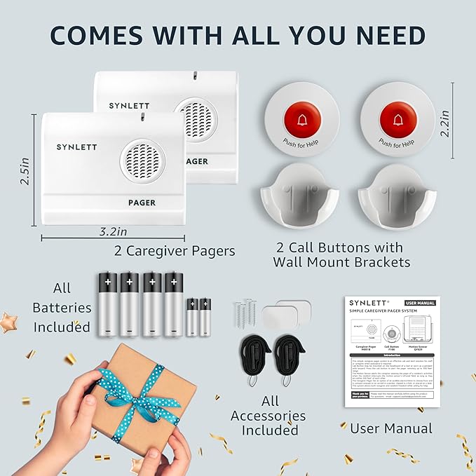 Caregiver Pager Call Button Wireless Call Bell Alert Buttons