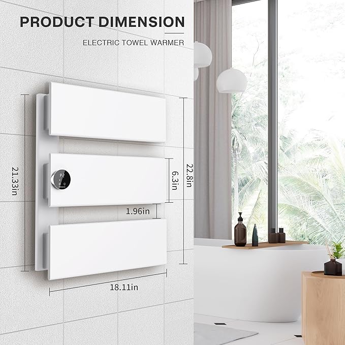 K&KALONZO Electric Towel Warmer, 18.35" W x 22.8" H Wall-Mounted Towel Heater