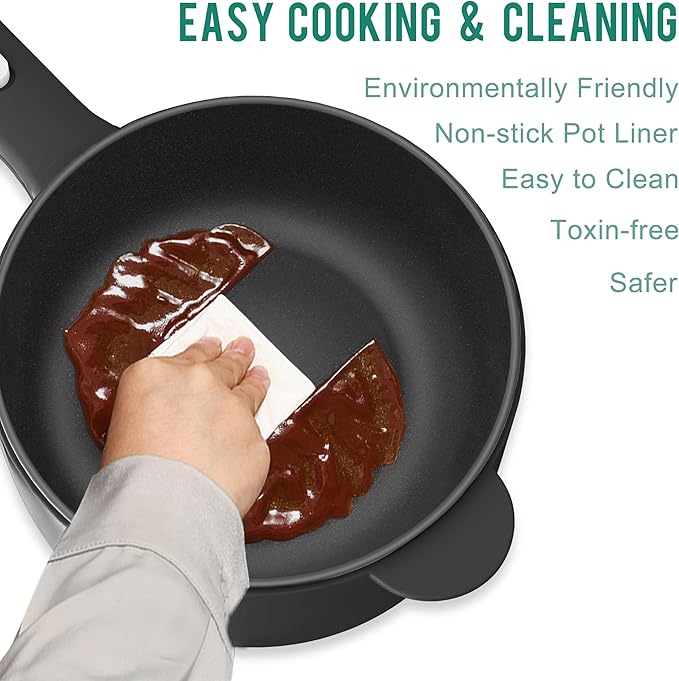 Dezin Electric Cooker, 2L Non-Stick Sauté Pan, Rapid Noodles Cooker, Mini Pot