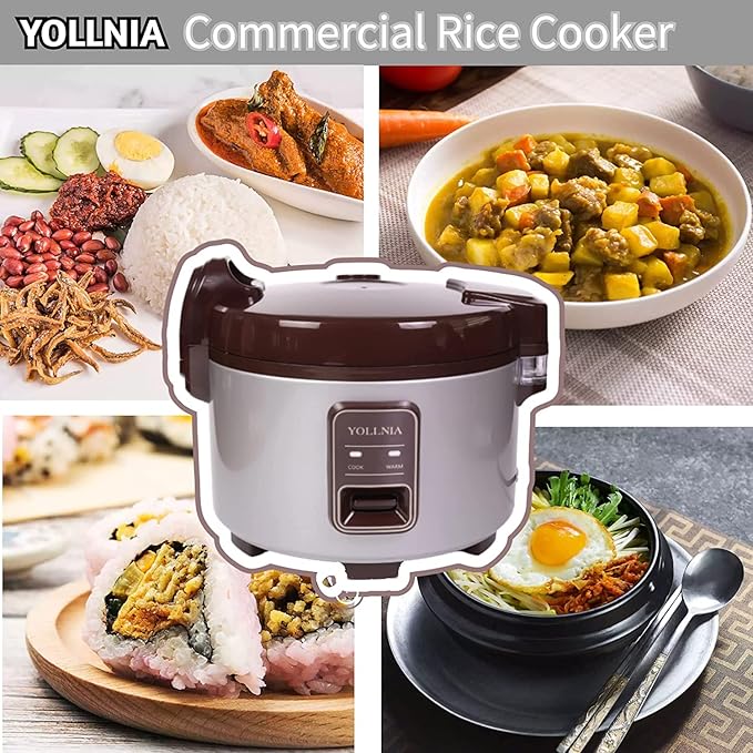 Commercial Rice Cooker & 45 Cups Large Cooker Rice | 8.17Qt Rice Warmer