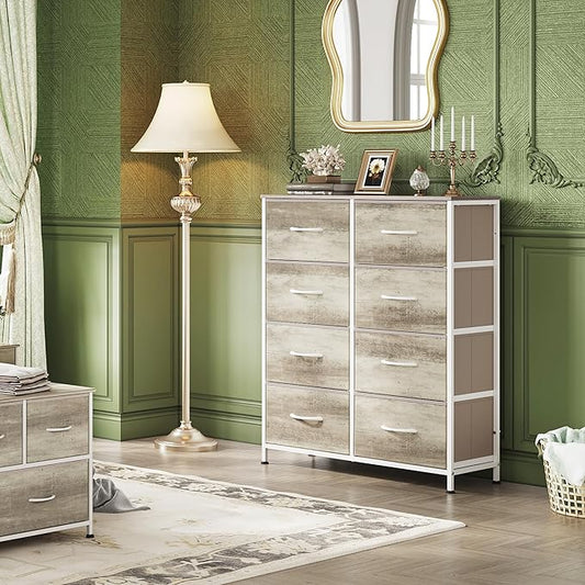 WLIVE Fabric Dresser for Bedroom, Tall Dresser
