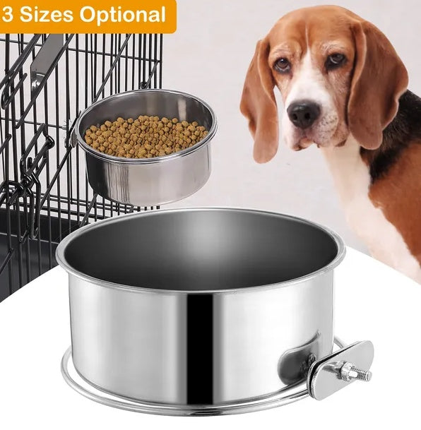 Tainless Steel Dog Bowl Pets Hanging Food Bowl Detachable Pet