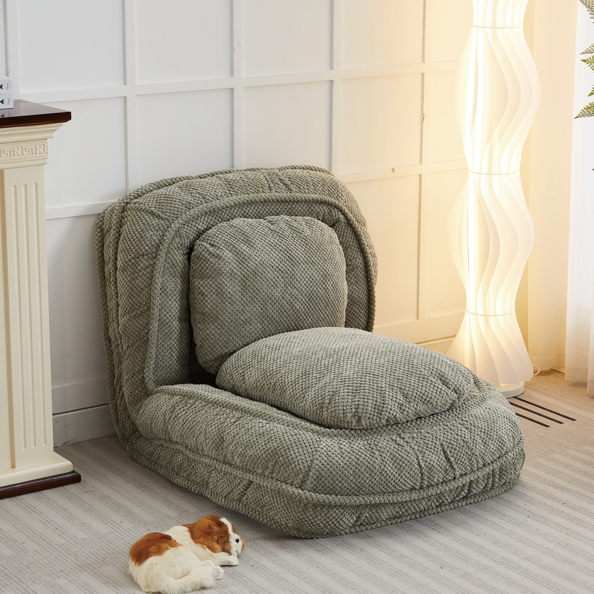 [VIDEO provided] Human Dog Bed ,Lazy Sofa Couch ,5 Adjustable Position,sit,sleep,fold,suit to put in bedroom, living room ,Space Saving Design,Green