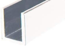 Brixwell SDCD38W-CCP72-XCP10 White 3/8" Fixed Panel Shower Door Deep U-Channel
