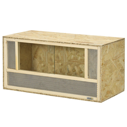 Wooden Reptile Terrarium with Sliding Door for Chameleon, Lizard, Snake, Frog, Turtle, 31.5" x 15.7" x 15.7"