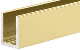 Brixwell SDCD38SB-XCP10 Satin Brass 3/8" Fixed Panel Shower Door Deep U-Channel