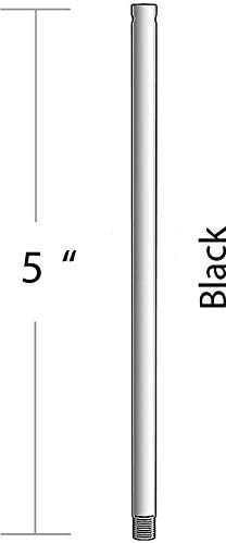 Matthews AT-5DR-BK Atlas Indoor/Outdoor 5-inch Downrod, Ceiling Fan Accessory